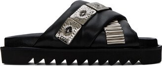 SSENSE Exclusive Black Criss-Crossing Sandals