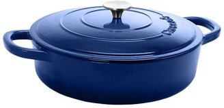 Crockpot Artisan Enameled 5Qt Cast Iron Round Braiser Pan With Self Basting Lid-AA