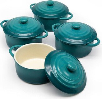 Mini Casserole Dishes, 12 oz, Set of 4, Aqua Ombre