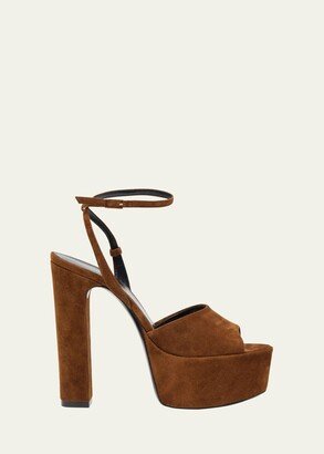 Jodie Suede Ankle-Strap Platform Sandals