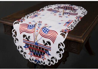 Star Spangled Embroidered Cutwork Table Runner, 15