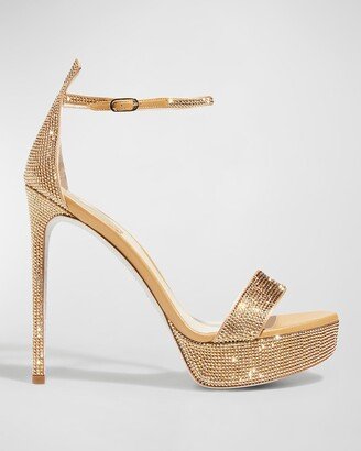 Crystal Ankle-Strap Platform Sandals-AA