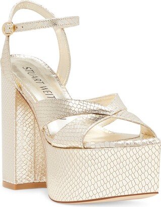 Miami Lizard Embossed Platform Sandal