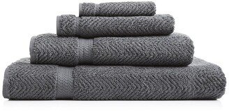 Grey Herringbone 4-Piece Towel Set