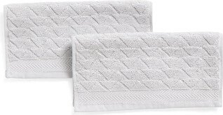 2pk Herringbone Zero Twist Washcloths-AA