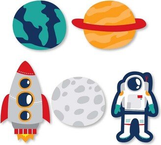 Big Dot of Happiness Blast Off to Outer Space - DIY Shaped Rocket Ship Baby Shower or Birthday Party Cut-Outs - 24 Count