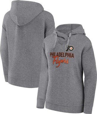 Women's Branded Heather Gray Philadelphia Flyers Script Favorite Pullover Hoodie