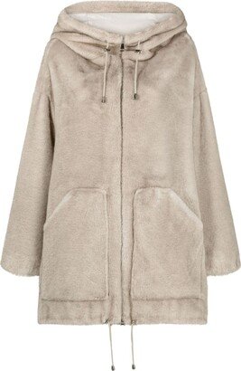 Hooded Faux-Fur Coat-AB