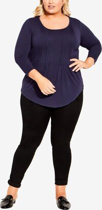 Plus Size Milly Pleat Plain Top