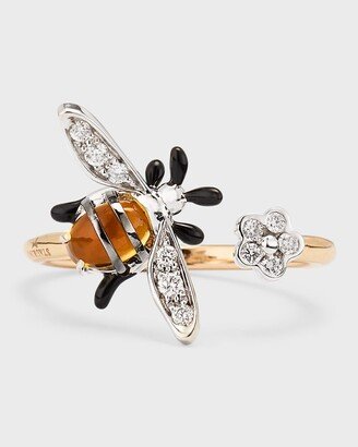 Staurino Rose Gold Diamond and Citrine Ring, Size 6.75