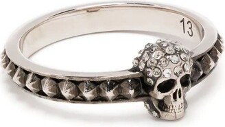 Silver Ring With Pavé And Skull