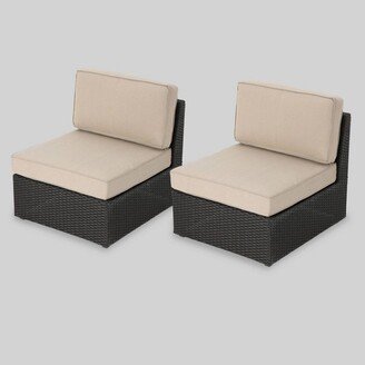 Santa Cruz 2pc Wicker Sectional Sofa Set