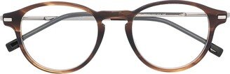 Tortoiseshell Round-Frame Glasses-AE