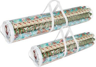 Hastings Home Wrapping Paper Storage Bags - Set of 2 - For 30