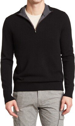 Cashmere Quarter Zip Pullover w/ Piping