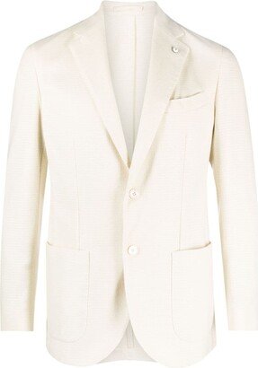 Notched-Collar Single-Breasted Blazer-AD