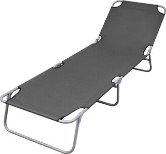 Foldable Sunlounger with Adjustable Backrest Gray