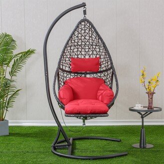 TONWIN Patio PE Rattan Swing Chair With Stand for Balcony