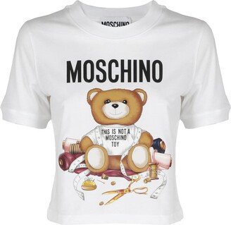 Teddy Bear Logo Printed Crewneck T-Shirt