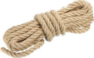 Unique Bargains Jute Twine 14mm, 16 Feet Long Brown Twine Rope for DIY Subjects