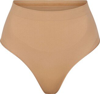 Seamless Sculpt Mid Waist Thong | Ochre