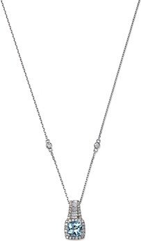 Aquamarine & Diamond Pendant Necklace in 14K White Gold, 18 - 100% Exclusive