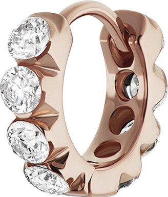 6.5mm Large Diamond Eternity Rose Gold Single Hoop Earring