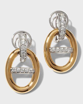 Leo Pizzo Yellow Gold and White Gold Oval-Drop Diamond Earrings