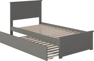 AFI Nantucket Twin Platform Bed with Twin Trundle in Grey