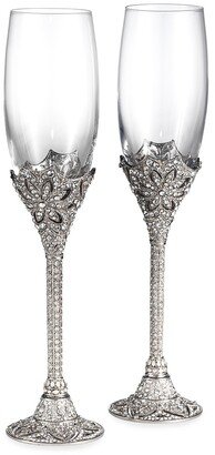 Olivia Riegel Windsor Silver 2-Piece Flute Glass Set