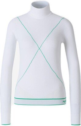 Turtleneck Contrast Stitched Jumper-AA