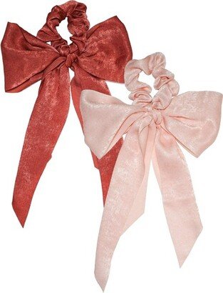 Satin Scarf Scrunchies - Blush/Mauve