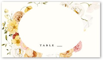 Wedding Place Cards: Warm Floral Wedding Place Card, Beige, Placecard, Matte, Signature Smooth Cardstock