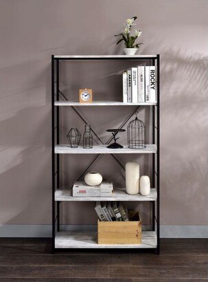 Tiramisubest X Shaped Back 4-shelf Bookcase