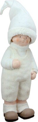 Northlight 19 White and Beige Winter Boy with Tall Hat Christmas Table Top Figure