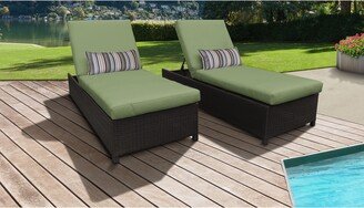 Belle Wheeled Chaise Set of 2 Outdoor Wicker Patio Furniture