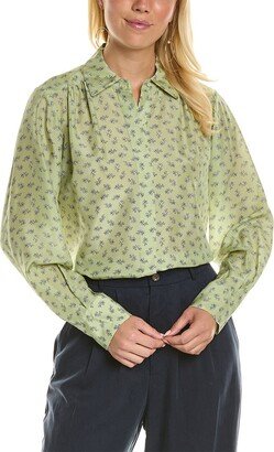 Speckled Fleur Charm Silk Blouse