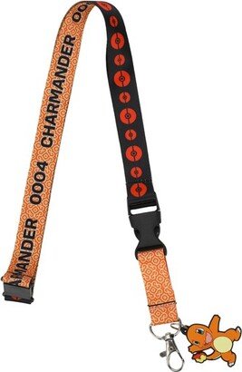 Charmander Red Kanto Region Lanyard With Rubber Charm And ID Sleeve