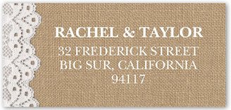 Address Labels: Burlap And Lace Address Label, Beige, Matte