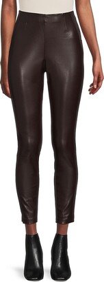 Faux Leather Ankle Pants-AB