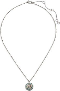 Beaming Bright Pave Disco Ball Pendant Necklace in Silver Tone, 16-19