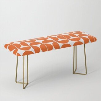 Mid Century Modern Geometric 04 Orange Benches