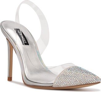 Women's Francin Slingback Pumps - Clear, Silver