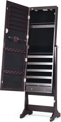 Mirrored Jewelry Cabinet Organizer Storage Stand w/Led Lights