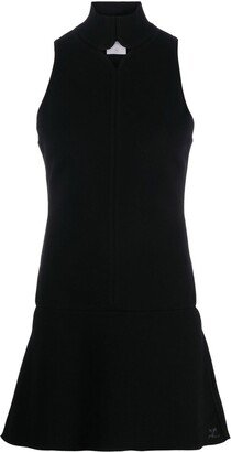 Cut-Out High-Neck Knitted Dress