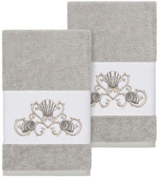 Bella Embellished Hand Towel - Set of 2 - Light Grey