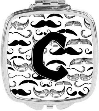 CJ2009-CSCM Letter C Moustache Initial Compact Mirror