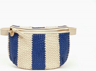 Fanny Pack In Indigo Cream Woven Racing Stripes