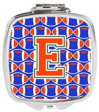 CJ1083-ESCM Letter E Football Green, Blue & Orange Compact Mirror