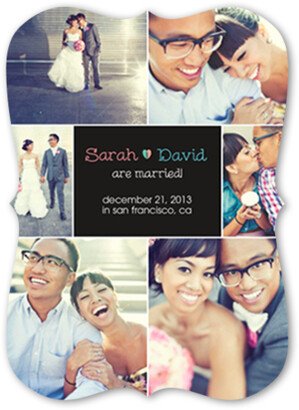 Wedding Announcements: Our Day Wedding Announcement, Black, Pearl Shimmer Cardstock, Bracket